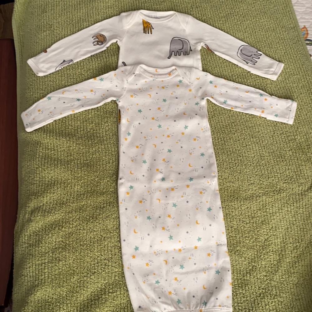 Two pack certified organic cotton sleep gown